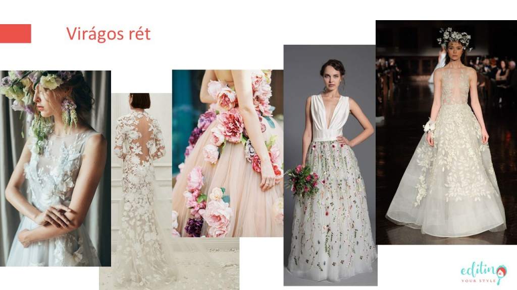 virágos esküvői ruha trend